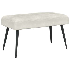 vidaXL Banco com bot&otilde;es estofados Creme 80 x 40 x 46 cm Veludo
