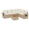 vidaXL 7 pcs conjunto de sof&aacute;s p/ jardim com almofad&otilde;es vime PE bege