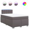 vidaXL Cama boxspring com colch&atilde;o 120x190 cm couro artificial cinzento