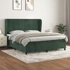 vidaXL Cama com molas/colch&atilde;o 180x200 cm veludo verde-escuro