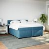vidaXL Cama com molas/colch&atilde;o 200x200 cm veludo azul