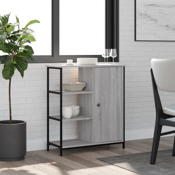 vidaXL Aparador 70x30x80 cm derivados de madeira cinzento sonoma