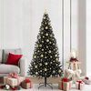 vidaXL &Aacute;rvore de Natal com 300 LEDs com suporte Preto 210 cm PVC