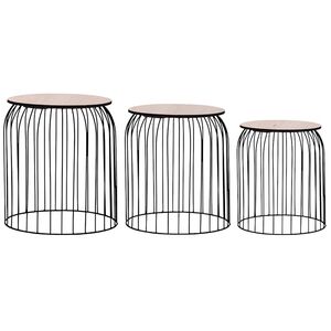 vidaXL Mesas de centro 3 pcs preto