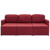 vidaXL Sofá-cama modular de 3 lugares tecido vermelho tinto
