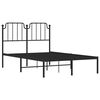 vidaXL Estrutura de cama com cabeceira 120x200 cm metal preto