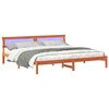 vidaXL Estrutura da Cama com cabeceira Marrom Cera 180 x 200 cm