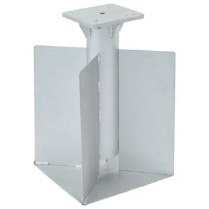 vidaXL Base de guarda-sol de enterrar 27,5x27,5x45 cm a&ccedil;o prateado