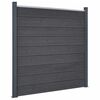 vidaXL Conjunto de pain&eacute;is de veda&ccedil;&atilde;o 180x186 cm WPC cinzento