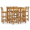 vidaXL 7 pcs Conjunto de bar para jardim madeira de ac&aacute;cia maci&ccedil;a