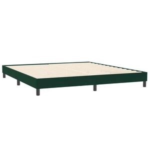 vidaXL Estrutura de cama sem colch&atilde;o 200x220 cm veludo verde-escuro