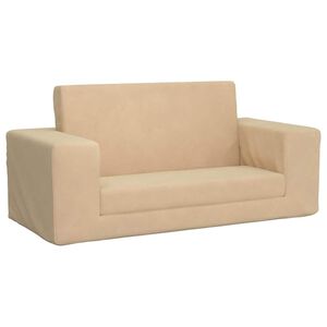 vidaXL Sof&aacute; infantil de 2 lugares pel&uacute;cia macia cor creme