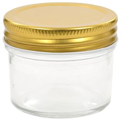 vidaXL Frascos de vidro com tampas douradas 24 pcs 110 ml