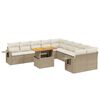vidaXL 11 pcs conjunto sof&aacute;s de jardim c/ almofad&otilde;es vime PE bege