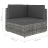 vidaXL 7 pcs conjunto lounge de jardim vime PE cinzento