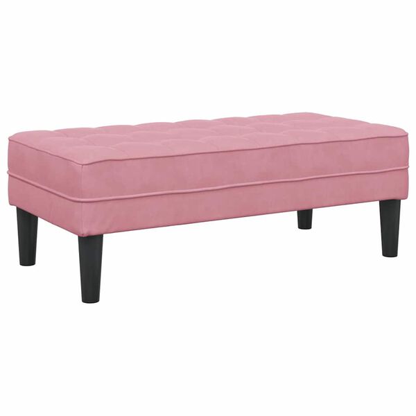 vidaXL banco com almofada Rosa 113 x 57 x 39 cm Veludo