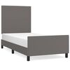 vidaXL Estrutura cama c/ cabeceira couro artificial 80x200 cm cinzento
