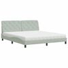 vidaXL Cama com colch&atilde;o 180x200 cm veludo cinzento-claro
