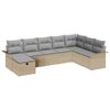 vidaXL Conjunto de Sof&aacute; de Jardim 8 unid. Bege e Cinza Claro vime PE