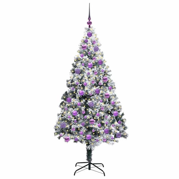 vidaXL &Aacute;rvore de Natal Artificial Branco 180 cm PVC, A&ccedil;o e Pl&aacute;stico