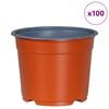 vidaXL Vaso de Flores 100 pcs Terracota &Oslash; 15 x 12.5 cm Pl&aacute;stico