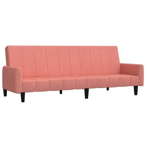 vidaXL Sof&aacute;-cama de 2 lugares veludo rosa