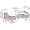 vidaXL 6 pcs conjunto sof&aacute;s de jardim com almofad&otilde;es vime cinzento