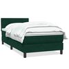 vidaXL Cama com molas/colch&atilde;o 100x210 cm veludo verde-escuro