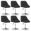 vidaXL Cadeiras de jantar girat&oacute;rias 6 pcs veludo preto