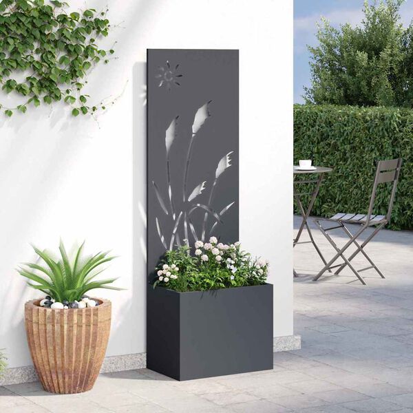 vidaXL Tela de Privacidade para Jardim Fretwork Antracite 50 x 140 cm