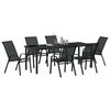 vidaXL Conjunto de Jantar para Jardim 7 pcs Preto