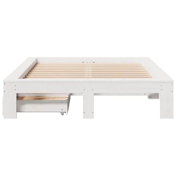 vidaXL Cama sem colchão 120x200 cm madeira de pinho maciça branco