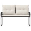 vidaXL Banco de exterior Preto e Branco Creme 118 x 55 x 82 cm