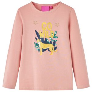 T-shirt de manga comprida para crian&ccedil;a rosa-claro 128