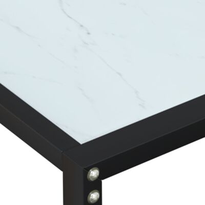 vidaXL Mesa consola mármore branco 200x35x75,5 cm vidro temperado