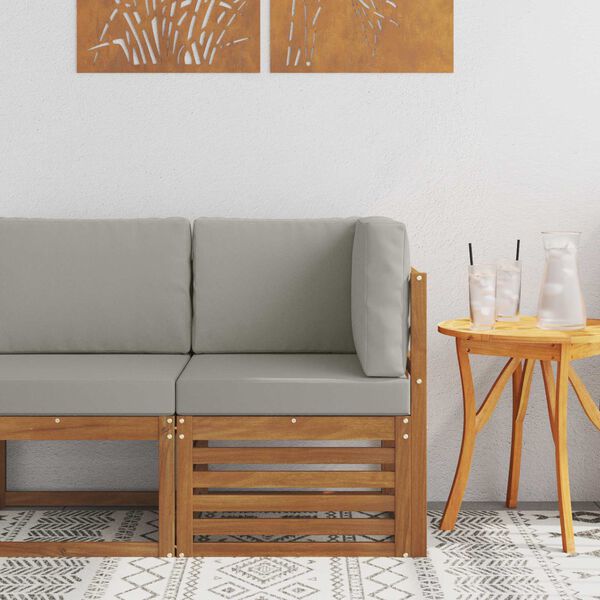 vidaXL Sof&aacute; de Canto Outdoor Madeira S&oacute;lida de Ac&aacute;cia Natural