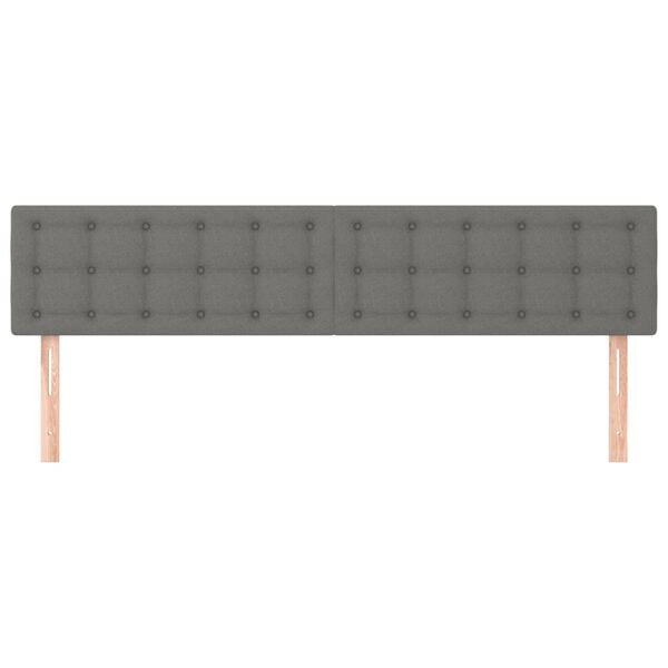 vidaXL Cabeceiras cinzento-escuro 180x5x78/88 cm tecido
