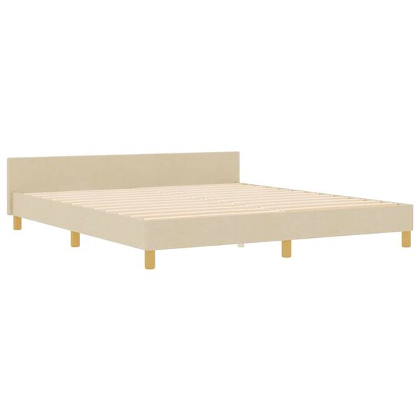 vidaXL Estrutura da Cama com cabeceira Creme 180 x 200 cm tecido