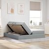 vidaXL Cama com arruma&ccedil;&atilde;o e colch&atilde;o Cinzento-claro 200 x 200 cm