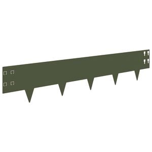 vidaXL Acabamento para Gramado 30 pcs 100 x 20 cm A&ccedil;o Verde-Azeitona