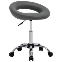 vidaXL Cadeira de trabalho com rodas couro artificial cor cinzento