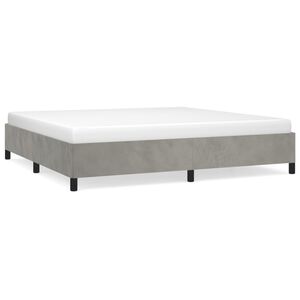 vidaXL Estrutura de cama sem colch&atilde;o 200x200 cm veludo cinzento-claro