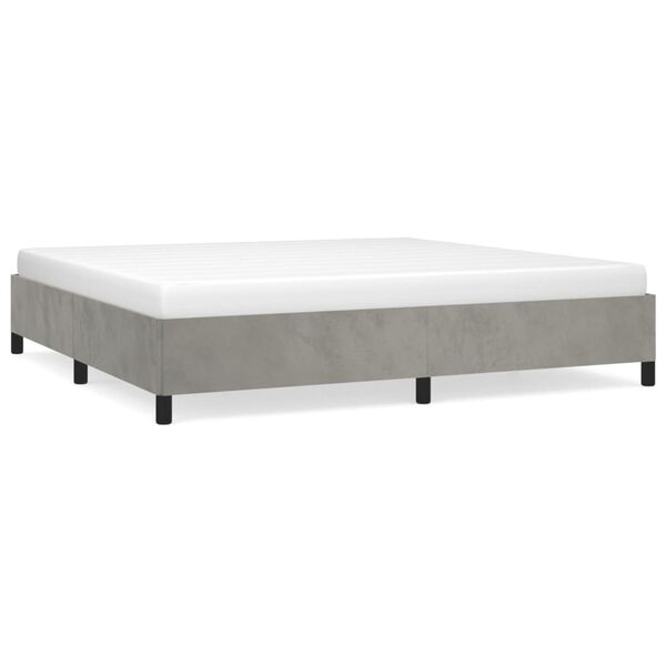 vidaXL Estrutura de cama sem colch&atilde;o 200x200 cm veludo cinzento-claro