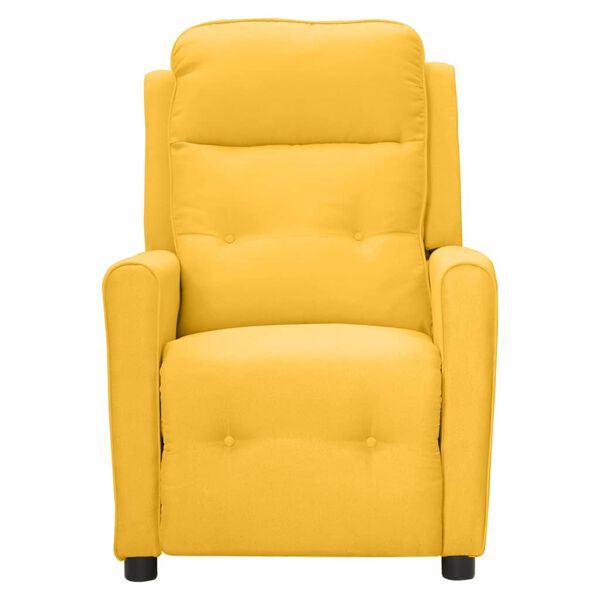 vidaXL Poltrona elevatória de massagens tecido amarelo
