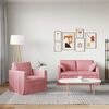 vidaXL Conjunto de Sof&aacute;s 2 pcs Rosa 138 x 78 x 80 cm Veludo