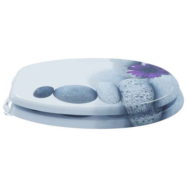 vidaXL Assento de Vaso Sanit&aacute;rio Cinzeto 44 x 38 cm Placa de MDF