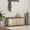 vidaXL Banco de Hall com almofada Carvalho Sonoma 100 x 38 x 46 cm