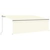 vidaXL Toldo retr&aacute;til manual com estore e luzes LED 4x3 m cor creme