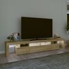 vidaXL M&oacute;vel de TV com luzes LED 230x36,5x40 cm carvalho sonoma