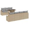 vidaXL Conjunto de Sof&aacute; de Jardim 8 unid. Bege e Cinza Claro vime PE
